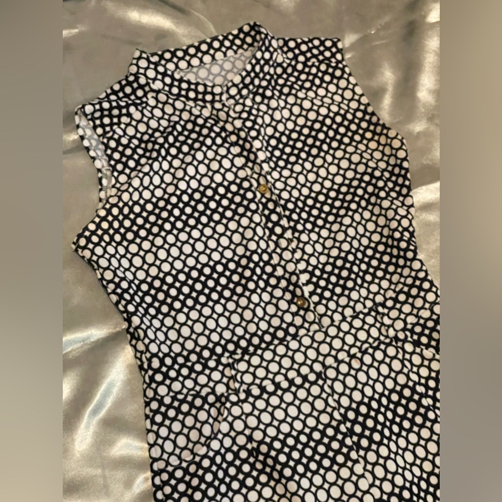 Button Up Printed Long Wide Leg Pant jumpsuit size L - Picture 4 of 7